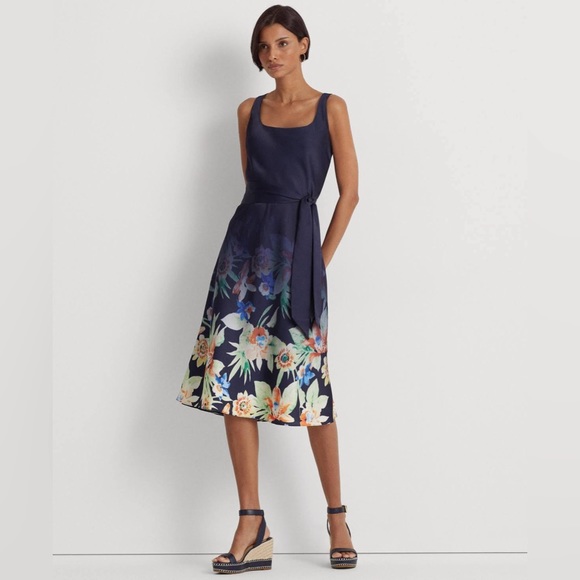 NEW L.Ralph Lauren Floral Charmeuse Dress, Size 6, New w/Tag Retail $225 , €229 - Picture 8 of 8
